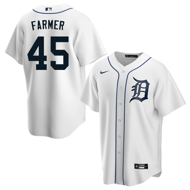 Nike Men #45 Buck Farmer Detroit Tigers Baseball Jerseys Sale-White
